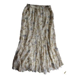 DREW Joslyn Dainty Floral Boho Maxi Skirt M NWT Cream